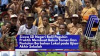 Siswa SD Negeri Balil Pegubin Praktik Membuat Bakso Yamen dan Pentolan Berbahan Lokal pada Ujian Akhir Sekolah 